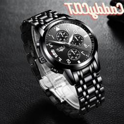 O Da Polso In Acciaio Al Quarzo Tre Sub Quadranti Multifunzi