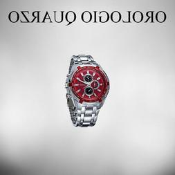 O Da Polso Per Uomo Analogico Quarzo Design Argento Con Quad