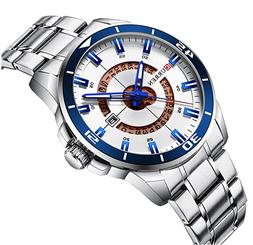 O Da Polso Uomo In Acciaio Navy Nautica Argento E Blu Elegan