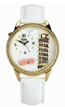 O Da Polso Vintage Per Donna Bianco Oro Di Cristalli Luminos