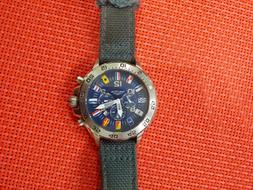 O Nautica Da Uomo Al Quarzo Crono Bandierine Acciaio Nero A2