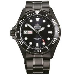 O Orient Da Uomo Automatico In Acciaio Nero Analogico Watch 