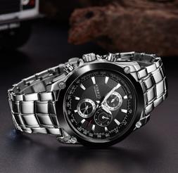 O Da Uomo In Acciaio Inox Nero Argento Nautica Business Navy