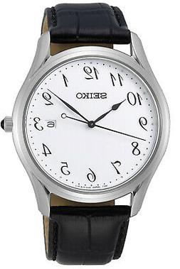 O Da Uomo Vetro Zaffiro Cinturino In Pelle Nera/bianco Sur30