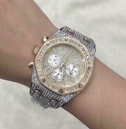 O Da Uomo Visto In Tv Con Zirconi Diamantato Con Data Chrono