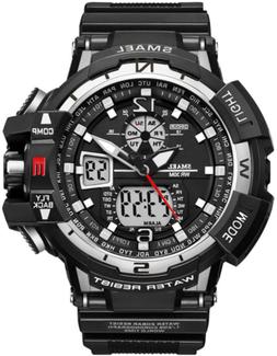 O Digitale Analogico Militare Elettronico Da Polso Uomo Nero