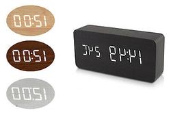 O Digitale Legno Sveglia Led Display Temperatura Data Rettan