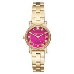 O Donna Acciaio Dorato Cristalli Petite Norie Damenuhr Rosa