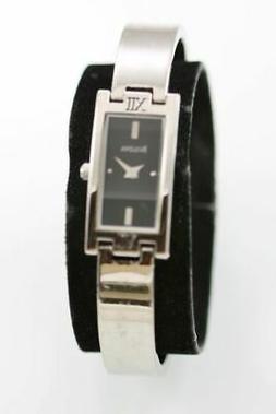 O Donna Acciaio Inox Argento Bracciale Acqua Res Nero Batt Q