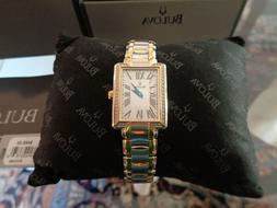 O Donna Bulova Acciaio Oro E Zirconi