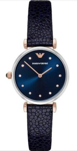 O Donna Emporio Armani Ar1989  Quadrante Blu Con Diamanti
