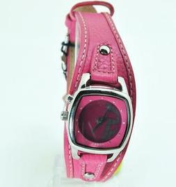 O Donna Fossil Band Pelle Fucsia Digitale Lampeggio Vintage 