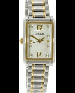 O Donna Bulova Collezione Diamonds Rettangolare Bicolore Qua