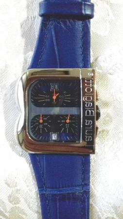 O Donna Laura Biagiotti Cinturino In Pelle Blu Cronografo Re