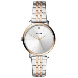 O Donna Fossil Bq3568 Acciaio Bicolore Ramato Con Brillantin