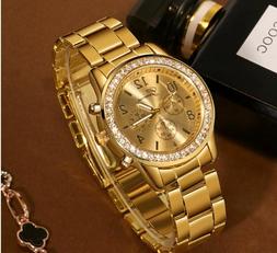 O Donna Geneva Dorato Metallo Alta Qualita Diamanti Classico