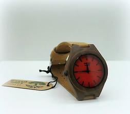 O Donna In Legno Zzero Green Time Quadrante Arancio Color Wo