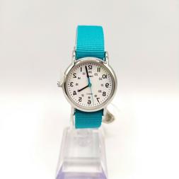 O Donna Timex Indiglo Cinturino In Tessuto Celeste T2n836