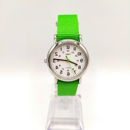 O Donna Timex Indiglo Cinturino In Tessuto Verde T2n835
