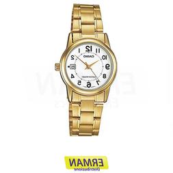 O Casio Donna Ltp-v002g-7 Oro Analogico Da Polso Con Data