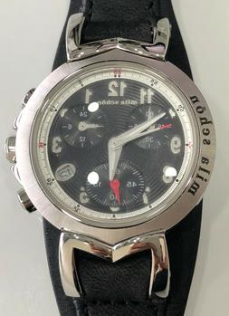 O Donna Mila Schon Ms.1002l/02 Chrono Pelle Nero Bianco -pro