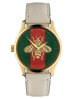 O Gucci G-timeless Ape Oro Ricamata, Pelle -ya1264128 Nuovo 