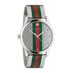 O Gucci G-timeless Ya126284 Watch 42 Mm Acciaio Rosso Verde 