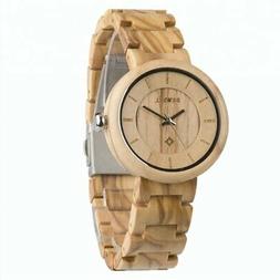 O In Legno Bewell Da Donna Uomo Di Ulivo 38mm Polso A-ware A