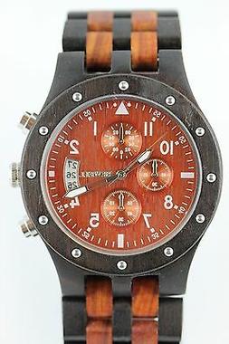 O In Legno Da Uomo Cronografo Data Di Sandalo Alto Regalo Po