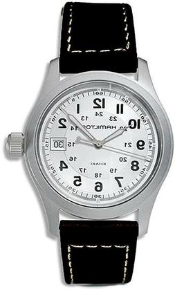 O Hamilton Khaki Orologio Uomo In Pelle Nero Movimento Svizz