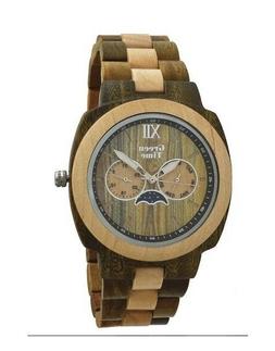 O Legno Wood Watch Green Time By Zzero - Multifunction - Zw0