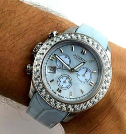 O Breil Milano"aquamarine" Bw0518 Chrono Diamanti Bianchi Ct