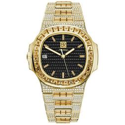 O Nero Rapper Uomo Super Metal Oro Tutto Swarovski Bianchi E