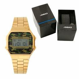 O Originale Casio A168wegc-3 Con Scatola Camouflage Oro Mime