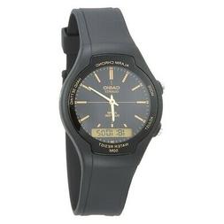 O Originale Casio Aw-90h-9e Crono Data 50 Metri Nero Oro Dop