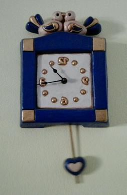 O Parete Pendolo Blu Uccellini