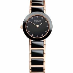 O Piccolo Da Donna Ceramica Nero Rosato Placcato Oro 11422-7