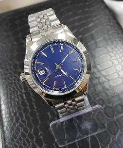 O Polso Uomo Analogico Automatico Datario Elegante Silver Qu