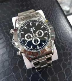 O Polso Zcc Uomo Automatico Cronografo Elegante Silver Fondo