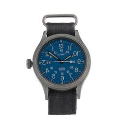 O Scout Ottone 40mm Argento Blu Cinturino In Tessuto Nero 20