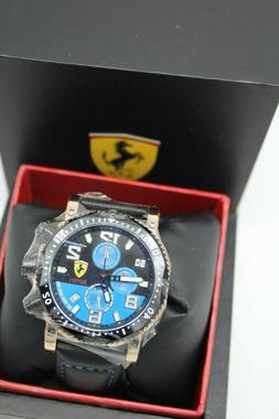 O Scuderia Ferrari Quarzo Pelle Blu Idea Regalo Uomo Lusso C
