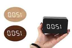 O Sveglia Display Led Digitale Effetto Legno Da Tavolo Tempe