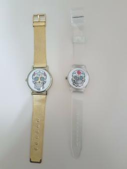 O Tipo Swatch 2 Pz  Trasparente - Oro Teschio Messicano - Ca