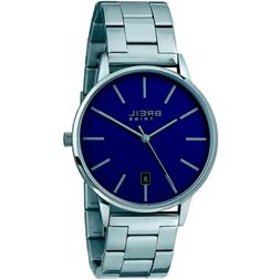 O Breil Tribe Avery Uomo Ew0455 Acciaio Blu Watch Nuovo Slim