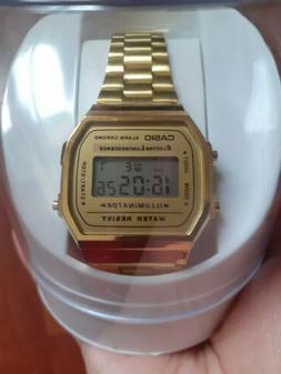 O Unisex Casio A168 Color Oro Electro Luminescence, Resisten
