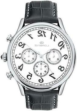 O Lorenz Uomo 030022cc Crono Pelle Bianco Swiss Made Vetro Z