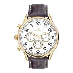 O Lorenz Uomo 030023bb Crono Pelle Vintage Oro Vetro Zaffiro