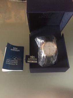 O Festina Uomo Acciaio E Oro Nuovo Cinturino In Pelle Con Sc