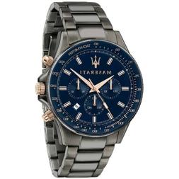 O Maserati Uomo Acciaio Grigio Scuro Quarzo Cronografo