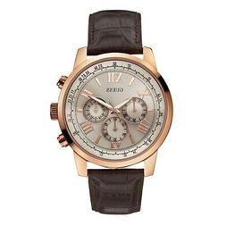 O Uomo Acciaio Inox Cronografo Cinturino Pelle W0380g4 Guess